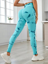 Turquoise Marble Tie Dye Leggings for Women