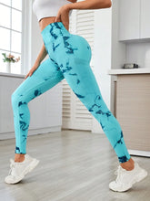 Turquoise Marble Tie Dye Leggings for Women