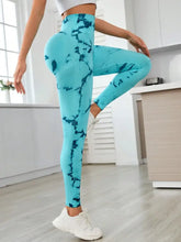 Turquoise Marble Tie Dye Leggings for Women Woman Leggings