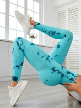 Turquoise Marble Tie Dye Leggings for Women