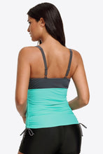 Turquoise Tankini Swimsuit with Sweetheart Neck and Adjustable Straps