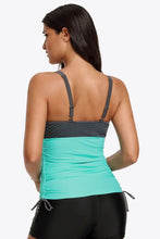 Turquoise Tankini Swimsuit with Sweetheart Neck and Adjustable Straps Swimwear
