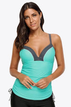 Turquoise Tankini Swimsuit with Sweetheart Neck and Adjustable Straps Aqua Swimwear