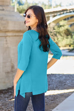 Turquoise Tunic Top with Round Neck for Women in Multiple Sizes