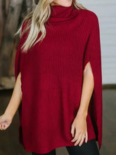 Turtleneck Slit Sweater Sweater Pullovers