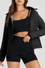 Turtleneck Zip Up Long Sleeve Jacket Black Woman Outerwear