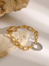 Two-Tone Stainless Steel Chain Bracelet Bracelets