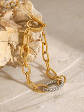 Two-Tone Stainless Steel Chain Bracelet Bracelets