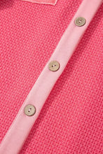 Two Tone Button Up Drop Shoulder Shacket Woman Outerwear