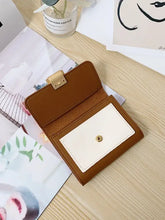 Two-Tone Mini PU Leather Wallet with Clasp Wallets
