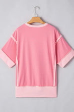Two Tone Pink Easter Egg Sequin Short Sleeve T Shirt for Women Woman T Shirts