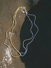 Gold-plated stainless steel two-tone snake chain necklace with lobster clasp