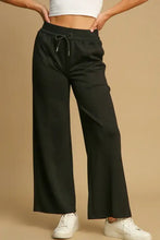 Umgee Drawstring Wide Leg Pants with Pockets Black Woman Pants