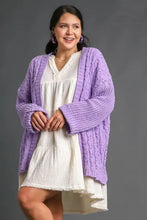 Umgee Full Size Cable Knit Open Front Long Sleeve Cardigan Woman Outerwear