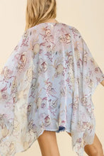 Umgee Full Size Sheer Mixed Print Kimono with Side Slit Plus Size Woman Outerwear