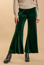 Umgee High Rise Elastic Waist Flare Pants Dark Green Woman Pants