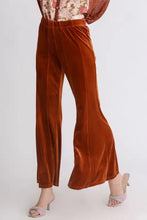Umgee High Rise Elastic Waist Flare Pants Terracotta Woman Pants