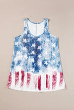 US Flag Scoop Neck Tank Dusty Blue Tanks & Camis