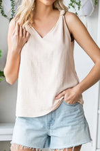 V Neck Knotted Shoulder Vest Dust Storm Tanks & Camis