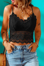 V-Neck Lace Cropped Cami Tanks & Camis