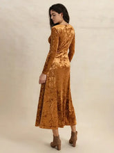 V-Neck Long Sleeve Midi Dress Casual Dresses