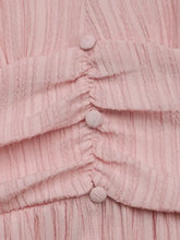 V-Neck Puff Sleeve Dress Casual Dresses