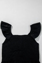 V Neck Ruffled Cap Sleeve Smocked Maxi Dress Woman Maxi Dress