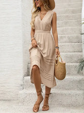V-Neck Sleeveless Midi Dress Casual Dresses