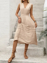V-Neck Sleeveless Midi Dress Casual Dresses