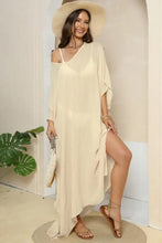 V-Neck Three-Quarter Sleeve Cover-Up Swimwear Cover-Ups
