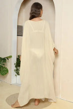 V-Neck Three-Quarter Sleeve Cover-Up Swimwear Cover-Ups