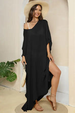 V-Neck Three-Quarter Sleeve Cover-Up Swimwear Cover-Ups