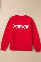 Valentine’s Day XOXO Round Neck Drop Shoulder Sweatshirt Woman Sweatshirts