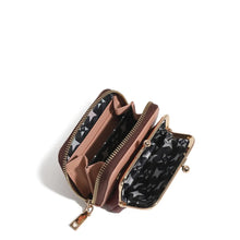 Vegan Leather Mini Wallet in Burgundy and Pink with Kiss Lock Closure
