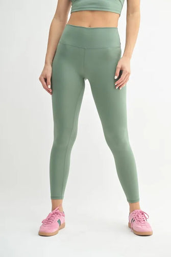 Venice Cloud Light Contour Sage Green High-Waisted Athletic Leggings MOSS