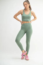 Venice Cloud Light Contour Sage Green High-Waisted Athletic Leggings