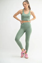 Venice Cloud Light Contour Sage Green High-Waisted Athletic Leggings Woman Leggings