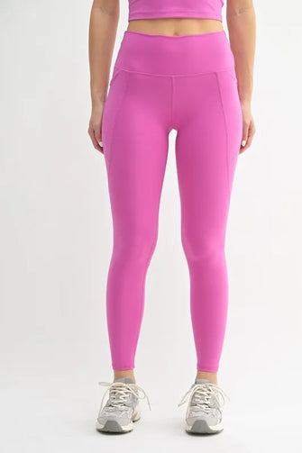 Venice Cloud Light High-Waisted Pink Athletic Leggings with Pockets NEW ORCHID