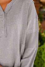 Waffle Buttoned Long Sleeve Top Woman Blouses