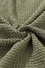 Waffle-Knit Button Up Drawstring Hoodie Woman Sweatshirts