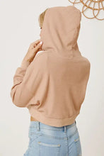 Waffle-Knit Drawstring Zip Up Hoodie Woman Sweatshirts