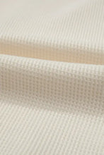 Waffle-Knit Two-Tone Long Sleeve Hoodie Woman Sweatshirts