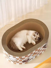 Letto lounge per gatti in cartone ondulato resistente all'usura con design a cartone animato