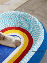Regenbogen Sisal-Kratzbett für Katzen mit geflochtenem Strukturdesign