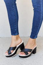 Weeboo Cherish The Moments contrast platform sandals in black faux leather with chunky heels
