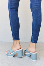 Weeboo Cherish The Moments Contrast Platform Sandals in Misty Blue Woman Slippers