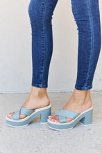 Weeboo Cherish The Moments Contrast Platform Sandals in Misty Blue Woman Slippers