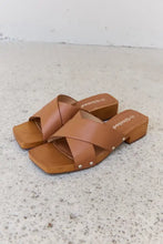 Weeboo Step Into Summer Criss Cross Wooden Clog Mule in Brown Woman Slippers