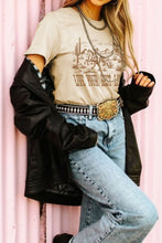 Western Graphic Tee for Women Cowgirl Style Cotton Blend