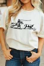 Western Rodeo Graphic Round Neck T Shirt for Women